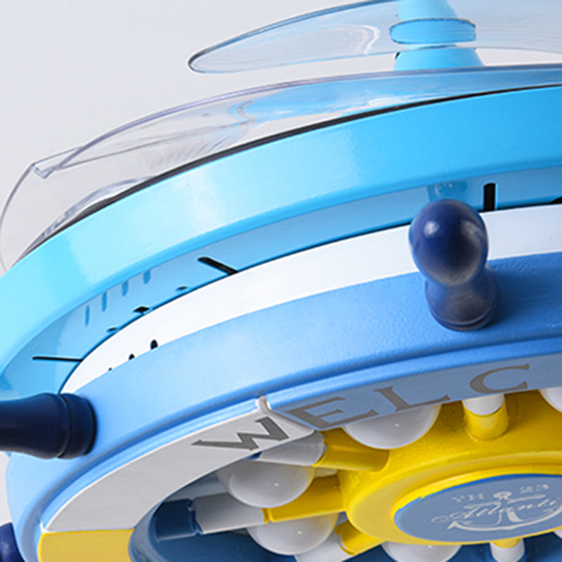 Blauwe roer hanger ventilator verlichtingsarmatuur kinderen stijl metaal led semi -flush light