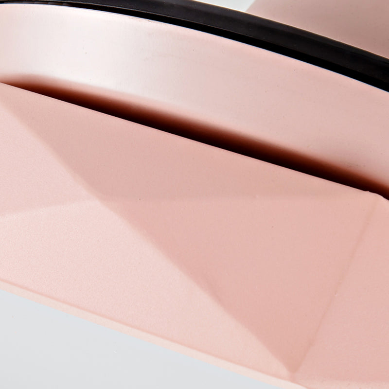 Ventilador de colgante geométrico de macarrón Lámpara acrílica de acrílico Lámpara de semi rascilla de dormitorio