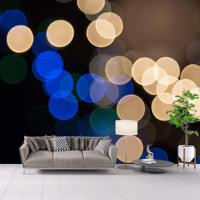 Contemporary Blurry Pattern Mural for Living Room Mildew Resistant Wall Covering