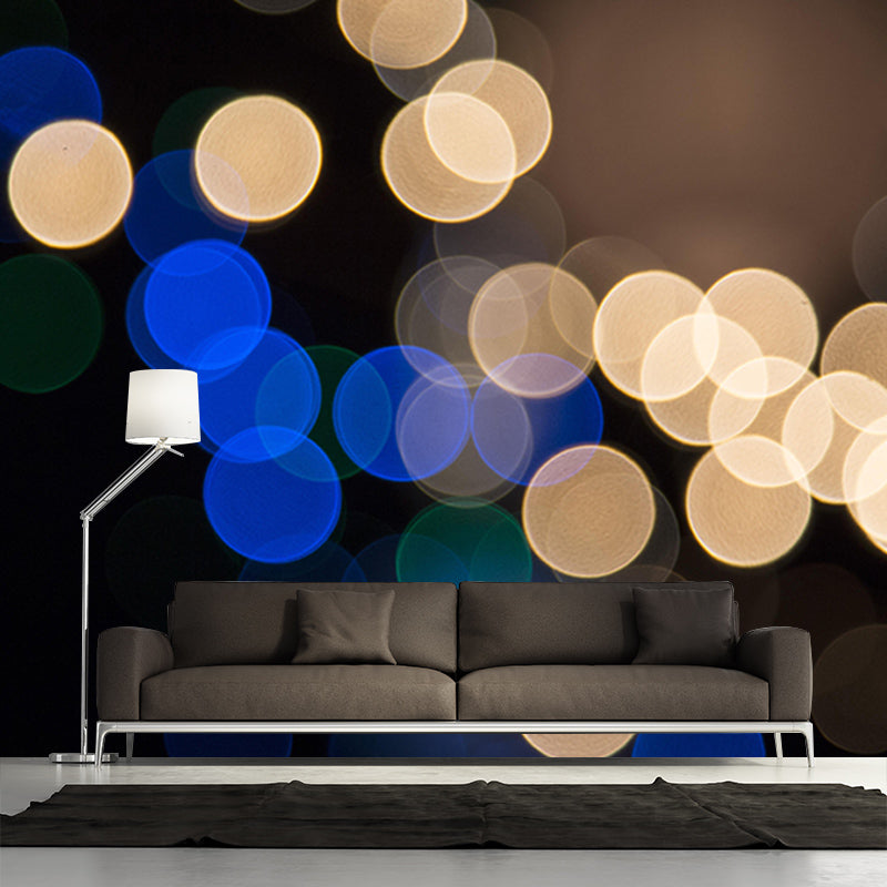 Contemporary Blurry Pattern Mural for Living Room Mildew Resistant Wall Covering