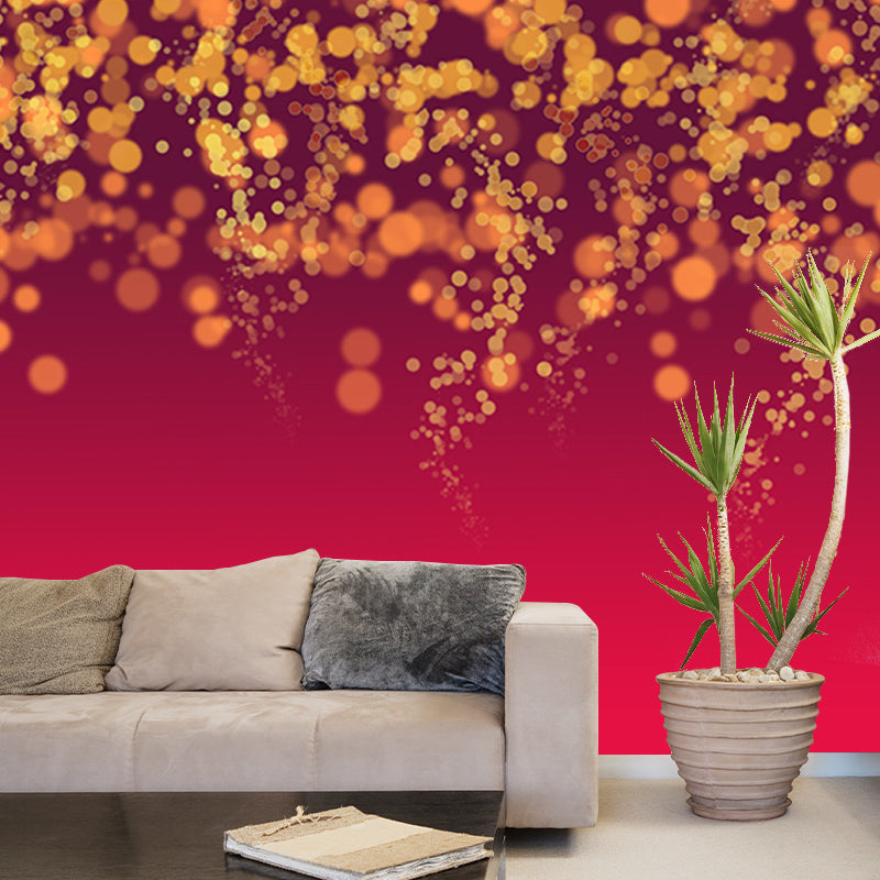Contemporary Blurry Pattern Mural for Living Room Mildew Resistant Wall Covering