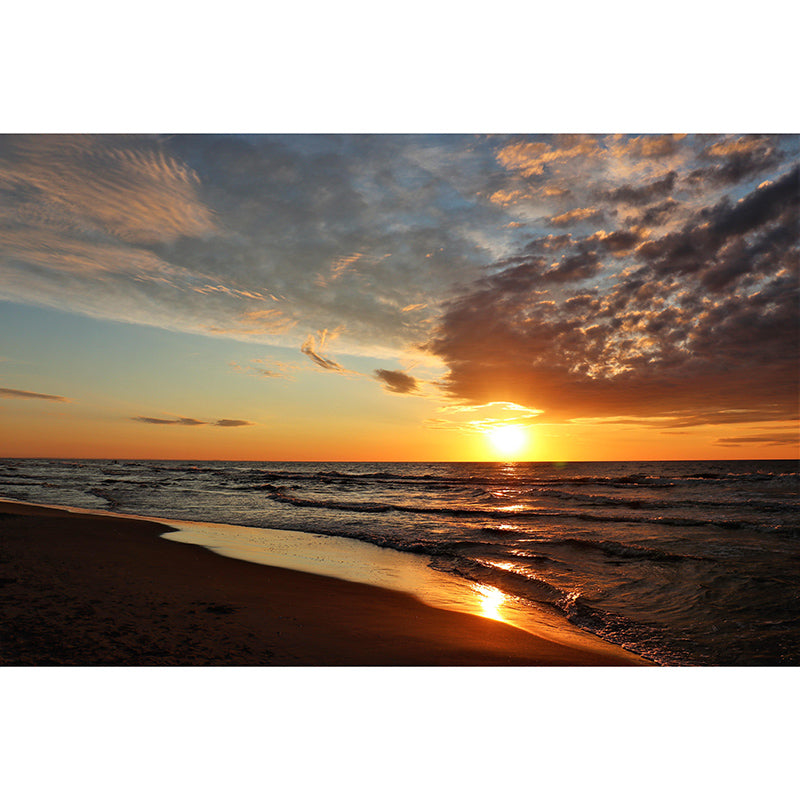 Contemporary Photography Sea Mural for Living Room Mildew Resistant Wall Covering