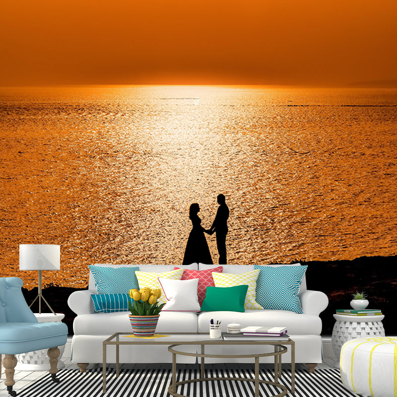 Contemporary Style Sea Wall Mural for Living Room Mildew Resistant Wall Covering
