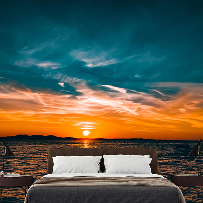 Contemporary Style Sea Wall Mural for Living Room Mildew Resistant Wall Covering