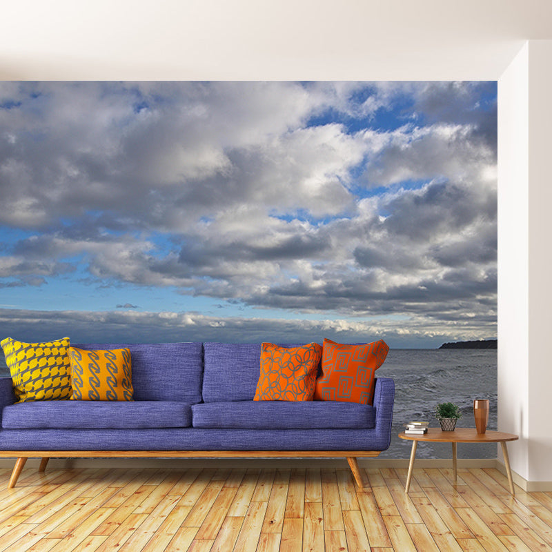 Customized Sea Mural Wall Decor Eco-friendly Wallpaper for Sitting Room
