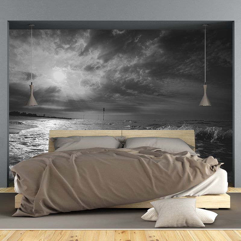Modern Sea Mural Wall Covering for Dining Room Eco-friendly for Decoration