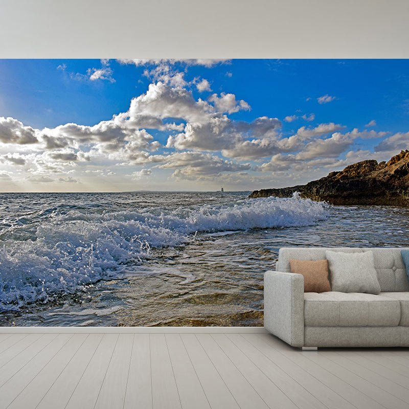 Modern Sea Mural Wall Covering for Dining Room Eco-friendly for Decoration