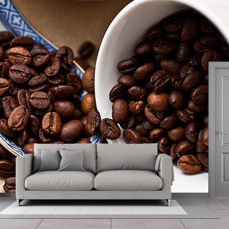 Contemporary Coffee Beans Wall Mural for Coffee Shop Eco-friendly for Decoration