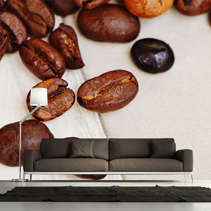 Full Size Coffee Beans Wall Mural Decorative Mildew Resistant for Coffee Shop