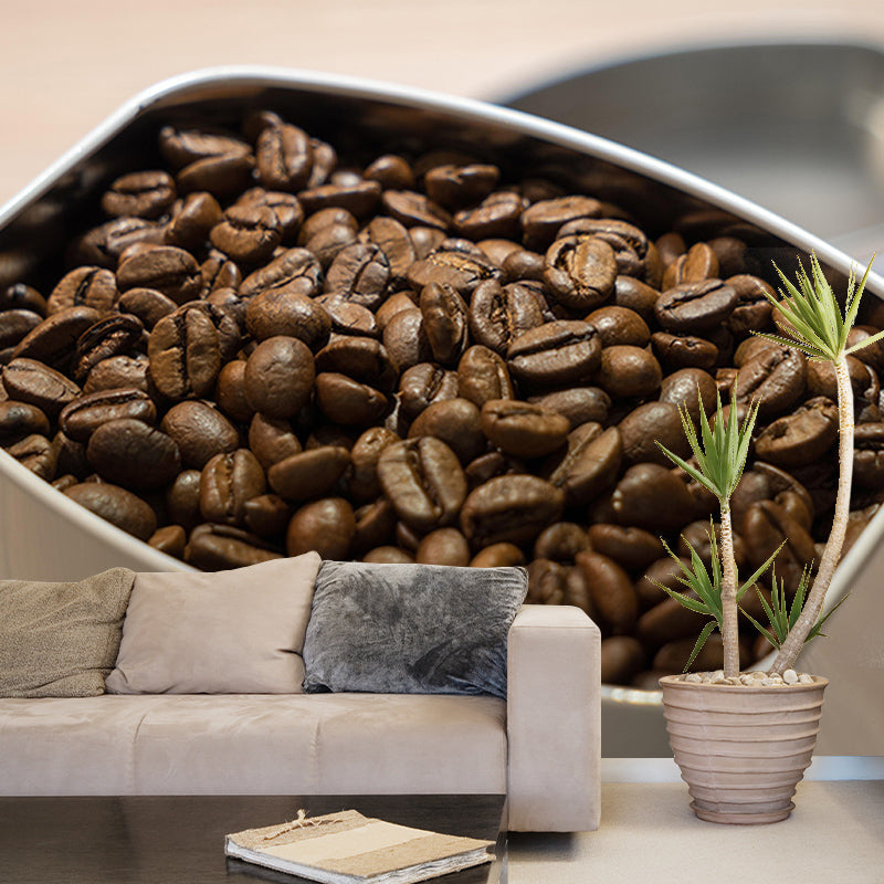Full Size Coffee Beans Wall Mural Decorative Mildew Resistant for Coffee Shop