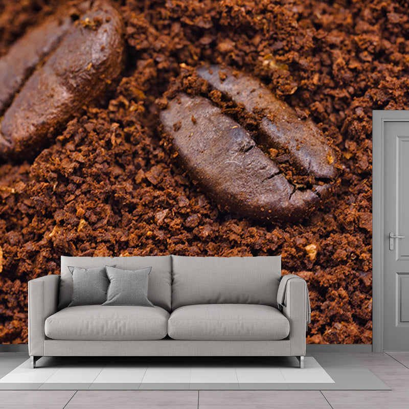 Roasted Coffee Beans Wall Mural for Coffee Shop Mildew Resistant Wall Covering