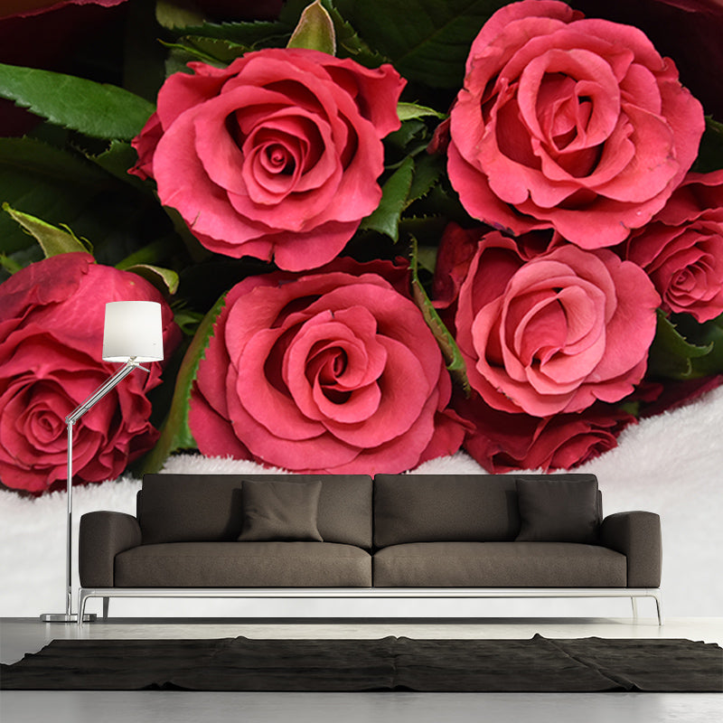 Flowering Rose Mural Eco-friendly Modern Style Wall Art for Home Decor