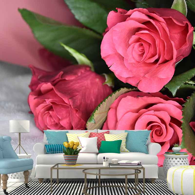 Flowering Rose Mural Eco-friendly Modern Style Wall Art for Home Decor