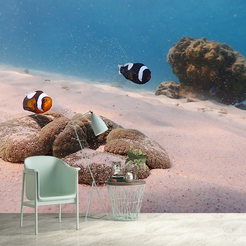 Underwater World Mural Wallpaper Photography Style for Guest Room Home Decor