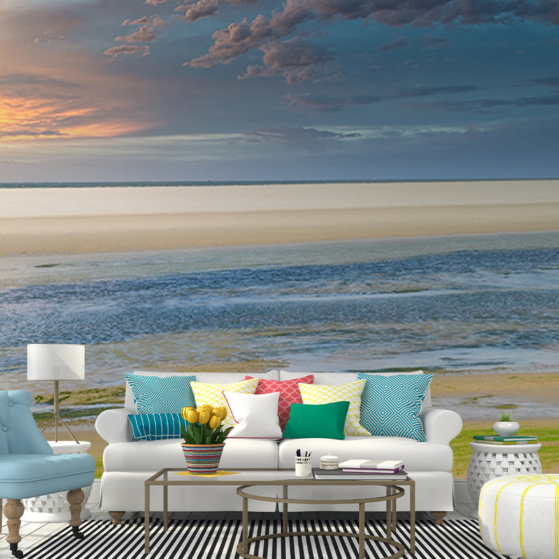 Seaside View Murals Environment Friendly Wallpaper for Sitting Room Wall Decor