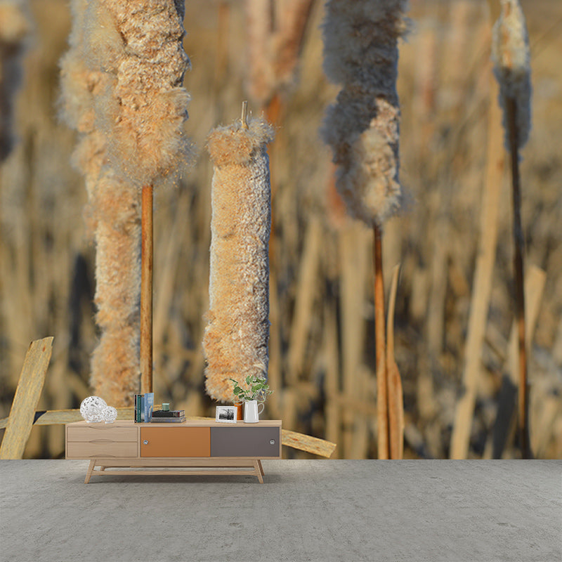 Cattails Plant Moisture Resistant Mural Decal Modern Wall Decor for Sleeping Room