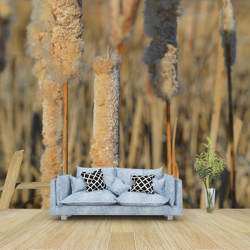 Cattails Plant Moisture Resistant Mural Decal Modern Wall Decor for Sleeping Room