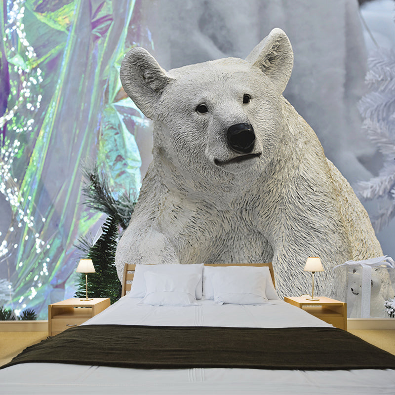 Polar Bear Mural Wallpaper Mildew Resistant Wall Covering for House Interior