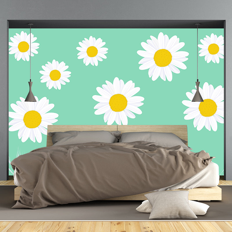 Flower Illustration Mural Wallpaper Modern Living Room Wall Decor, Made to Measure