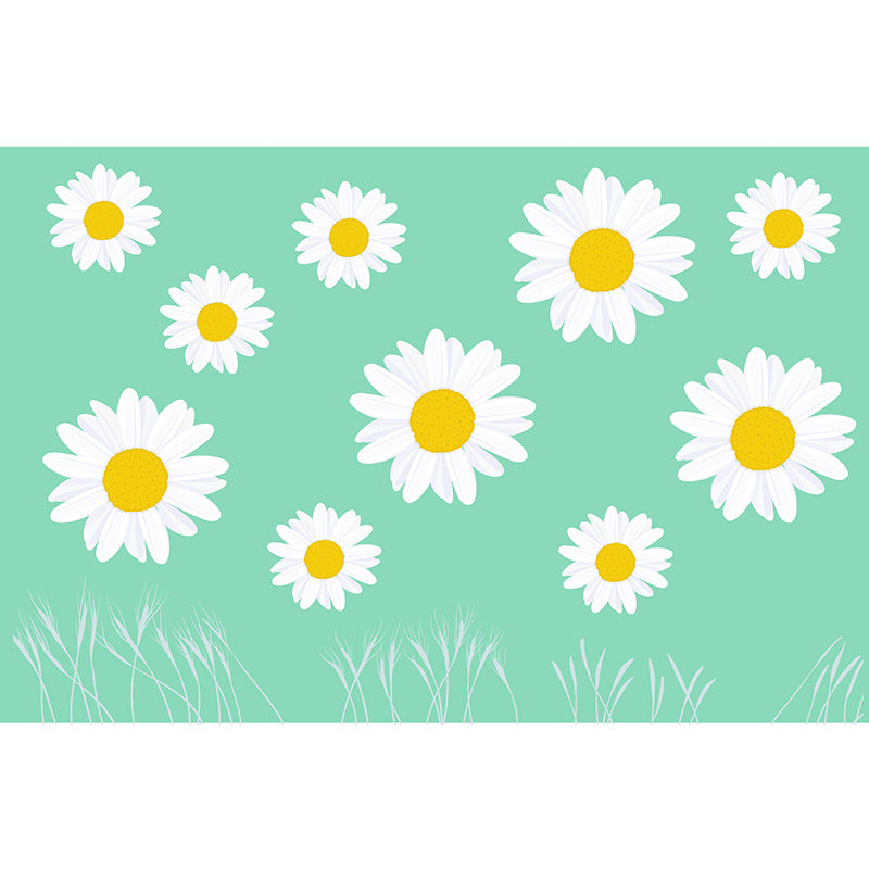 Flower Illustration Mural Wallpaper Modern Living Room Wall Decor, Made to Measure