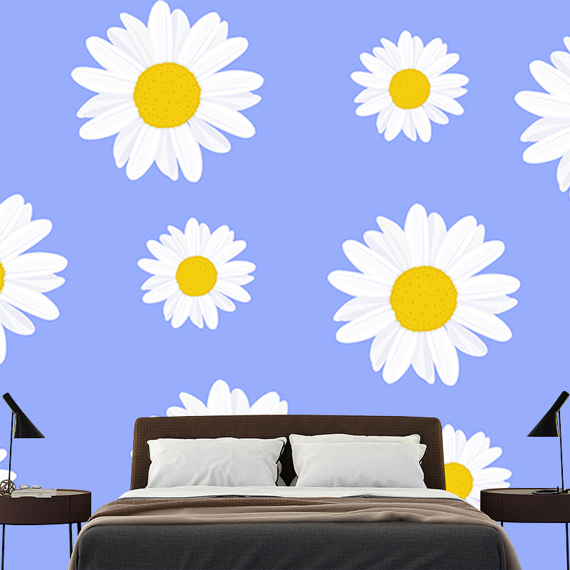 Flower Illustration Mural Wallpaper Modern Living Room Wall Decor, Made to Measure