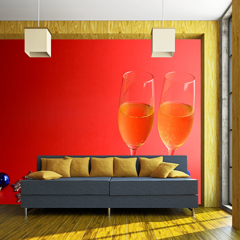 Champagne Wine Bar Wall Decor Murals, Stain Resistant, Personalised Size