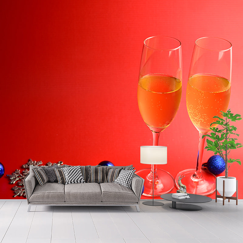 Champagne Wine Bar Wall Decor Murals, Stain Resistant, Personalised Size