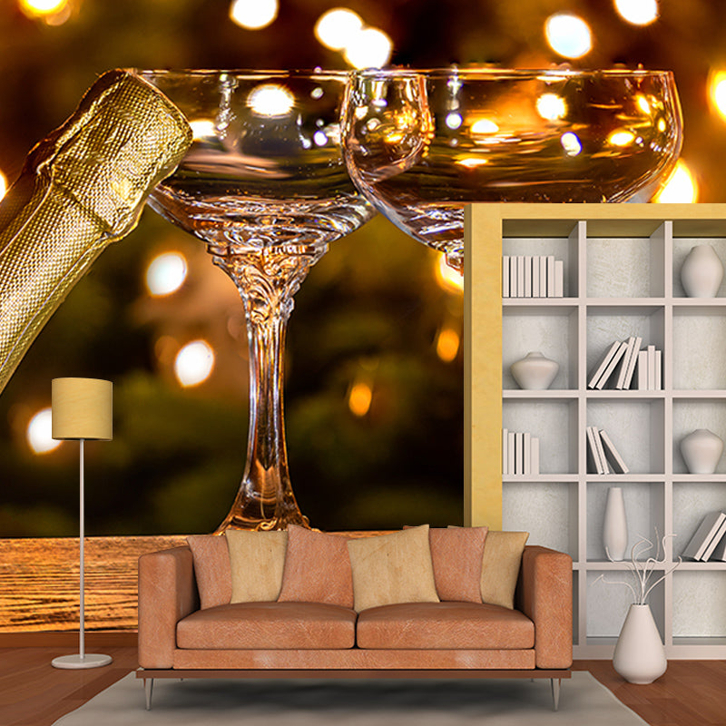 Champagne Wine Bar Wall Decor Murals, Stain Resistant, Personalised Size