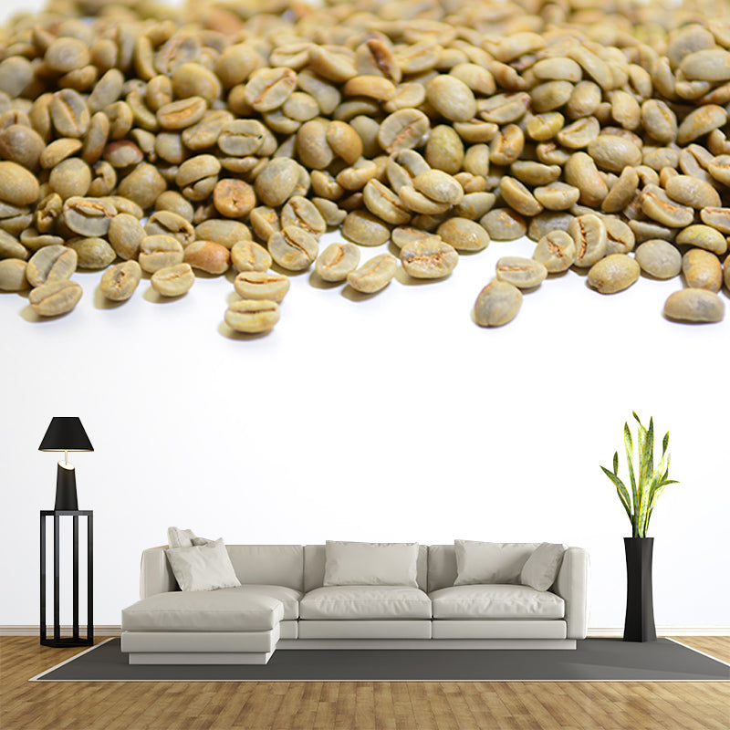 Coffee Beans Mural Wallpaper Decoration Coffee Bar Wall Art in Soft Color