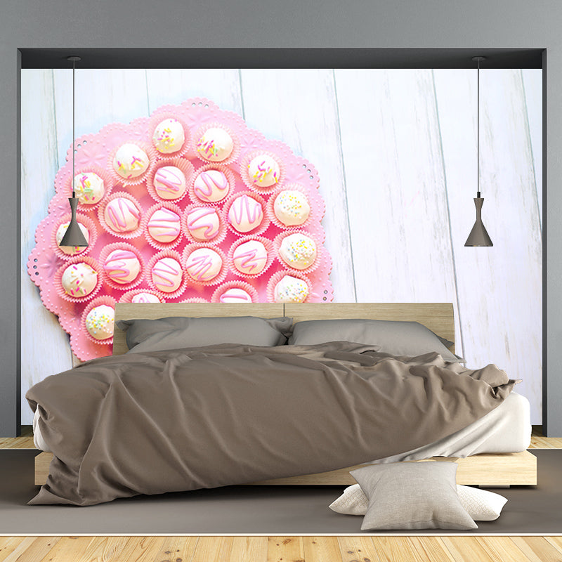 Sweet Cake Balls Dessert Mural Wallpaper for Dessert Shop, Personalized Size Available