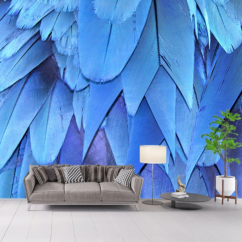 Tropical Feather Wall Mural Contemporary Home Decor for Sitting Room, Water Resistant