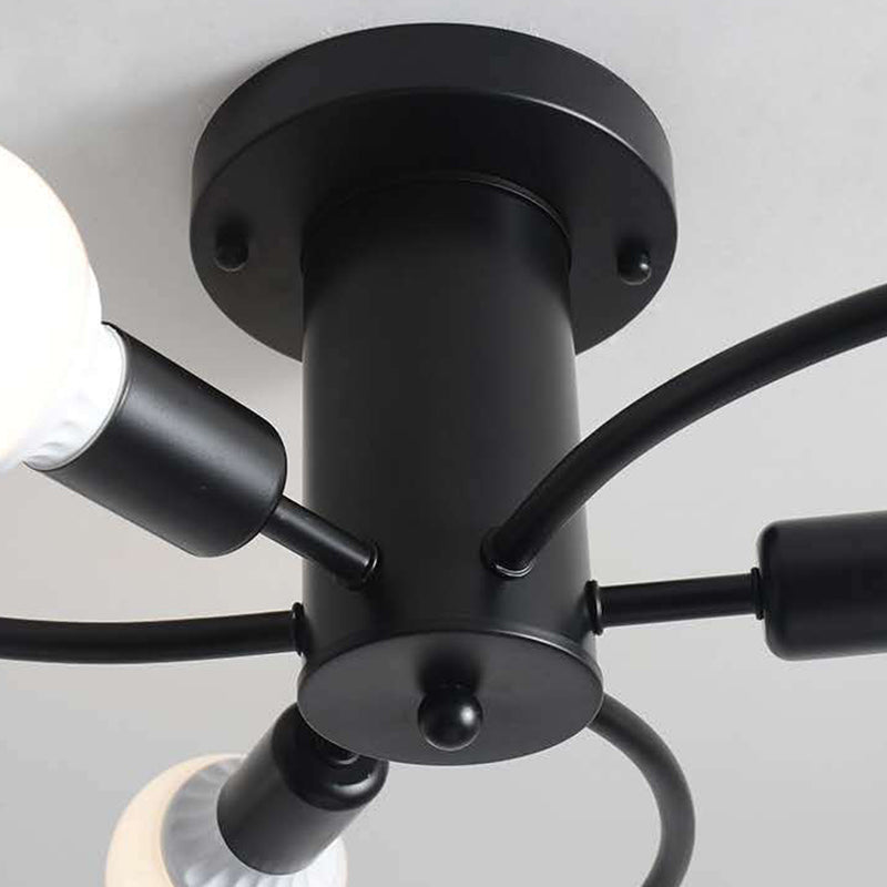 Plafondlamp in industriële stijl, metaal, multikop, inbouwlamp voor woonkamer