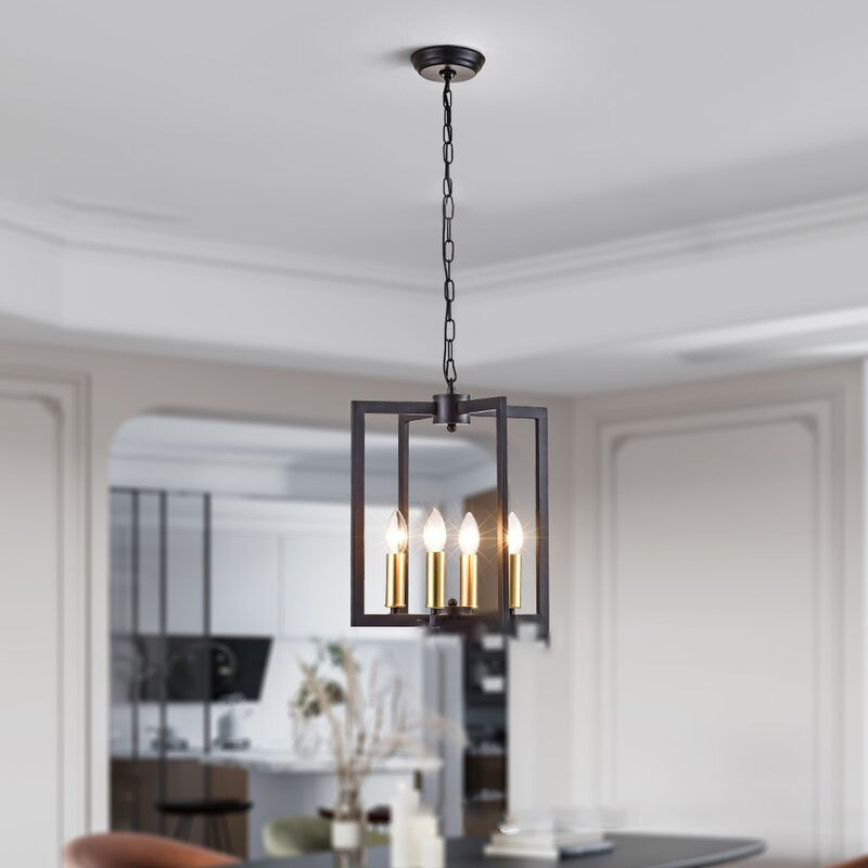 Luz de lámpara de araña de la jaula Iluminación colgante metálica industrial para restaurante