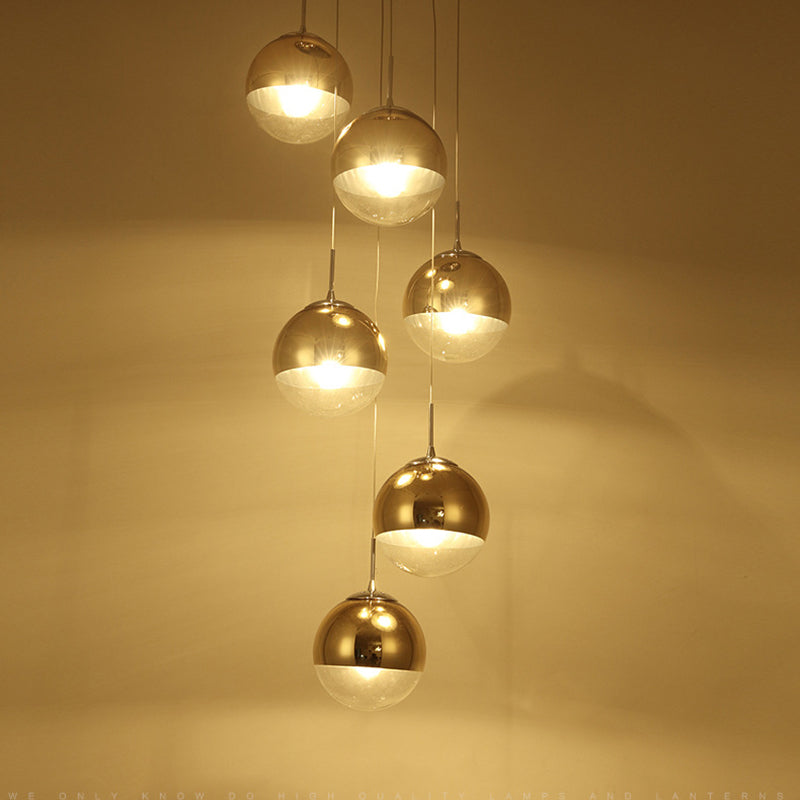 Spiegelglas hängender leichter Globus Schatten moderner Anhänger Licht für Wohnzimmer
