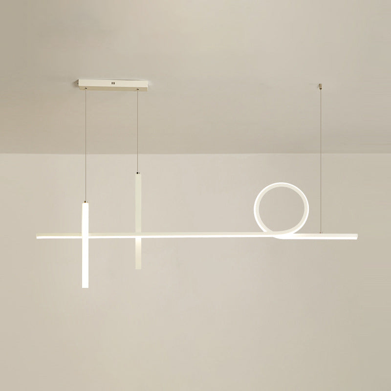Simplicity Contemporary Island Lights Acrylic Shade Geometry Hanging Light for Dining Room