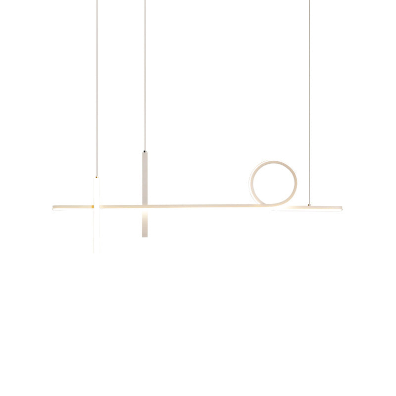 Simplicity Contemporary Island Lights Acrylic Shade Geometry Hanging Light for Dining Room