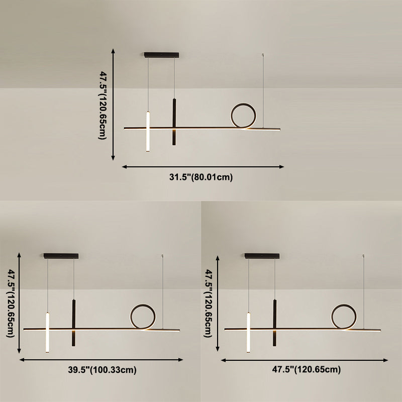 Simplicity Contemporary Island Lights Acrylic Shade Geometry Hanging Light for Dining Room