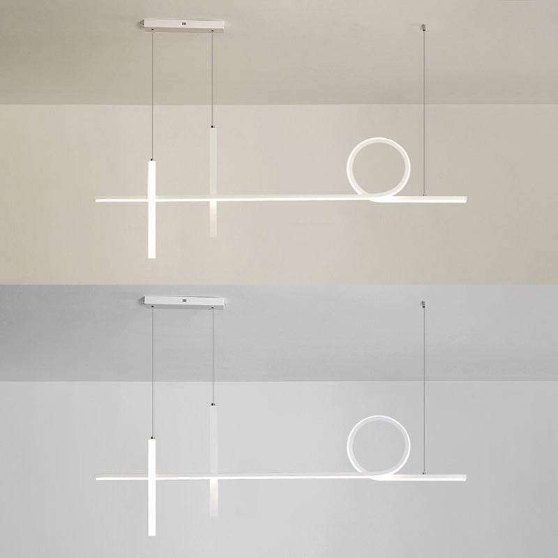 Simplicity Contemporary Island Lights Acrylic Shade Geometry Hanging Light for Dining Room