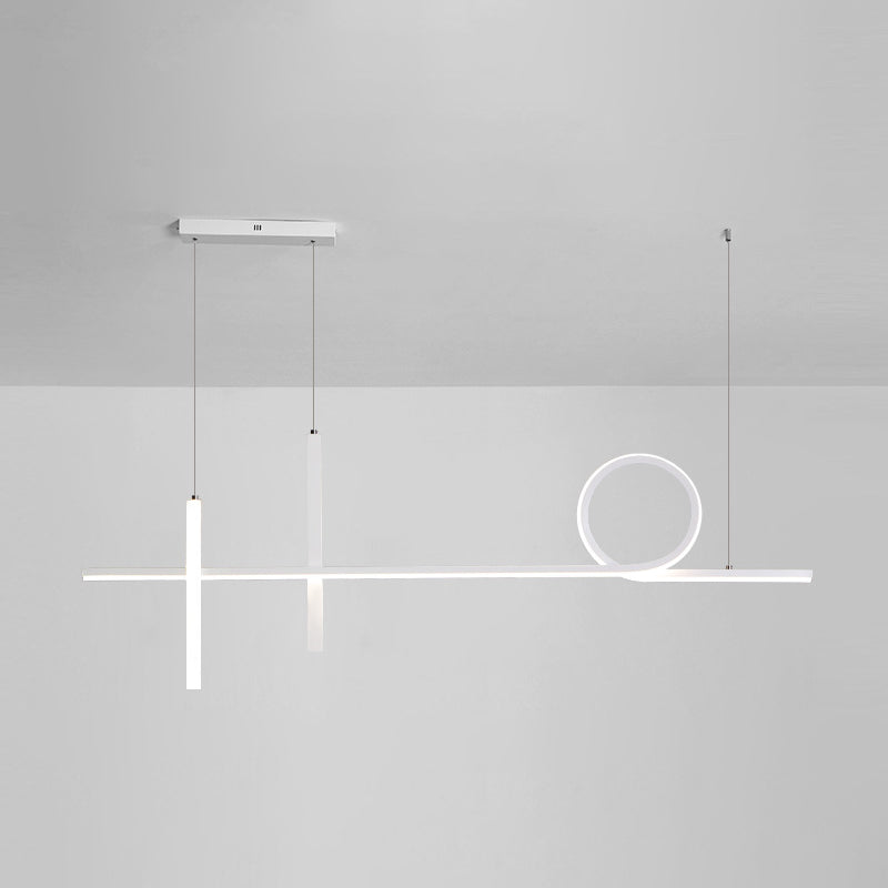 Simplicity Contemporary Island Lights Acrylic Shade Geometry Hanging Light for Dining Room