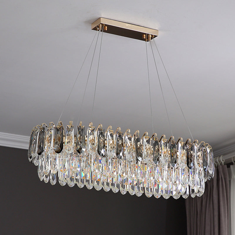 Crystal LED Island Light Modern Minimalism Living Room Hanging Chandelier