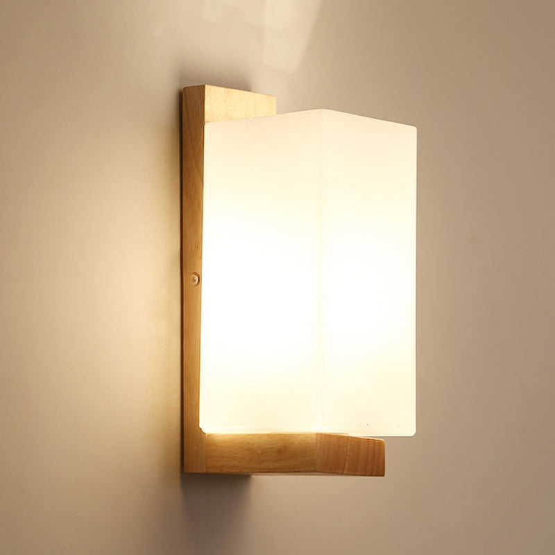 Bedroom Modern Minimalism Sconce Light Solid Wood One Head Wall Mounted Lighting Fixture