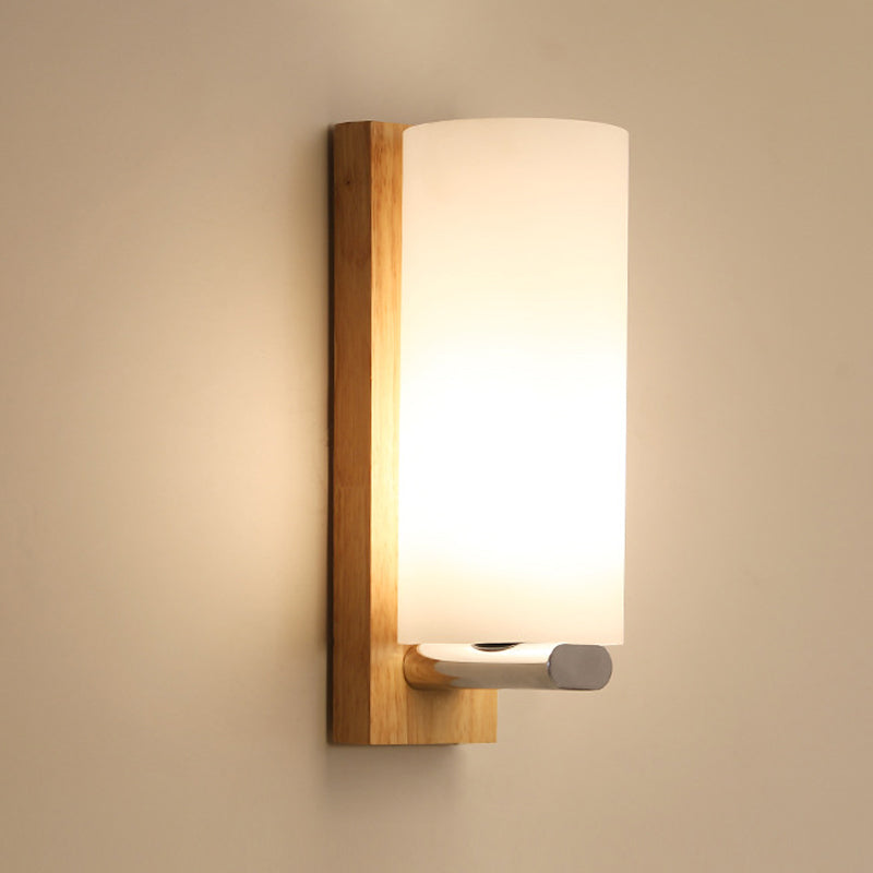 Bedroom Modern Minimalism Sconce Light Solid Wood One Head Wall Mounted Lighting Fixture