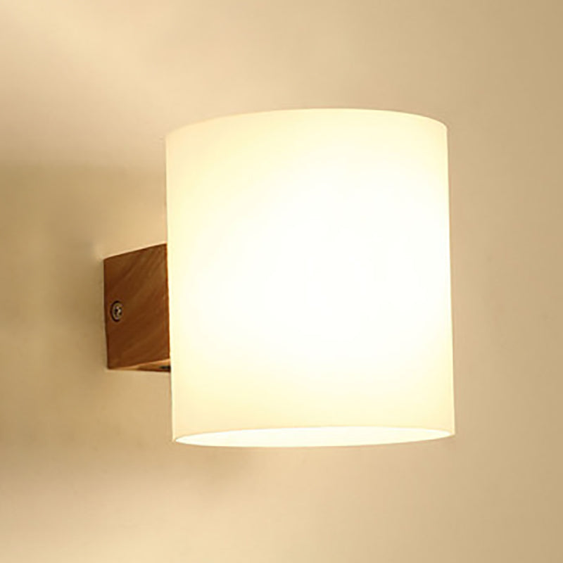 Bedroom Modern Minimalism Sconce Light Solid Wood One Head Wall Mounted Lighting Fixture