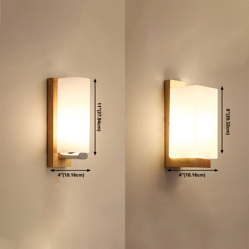 Bedroom Modern Minimalism Sconce Light Solid Wood One Head Wall Mounted Lighting Fixture