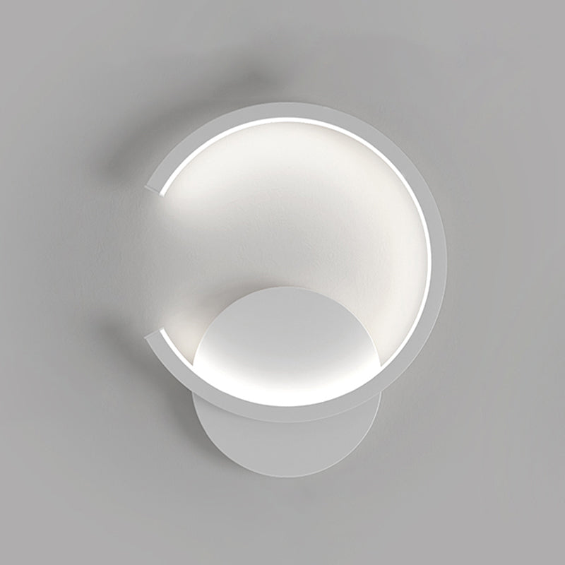 Lampada a monte a parete a forma rotonda a LED Lampada con applique da parete in metallo per camera da letto