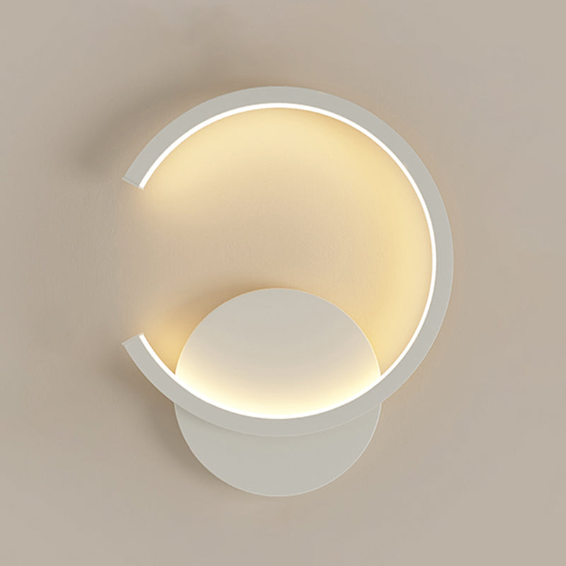 Lampada a monte a parete a forma rotonda a LED Lampada con applique da parete in metallo per camera da letto