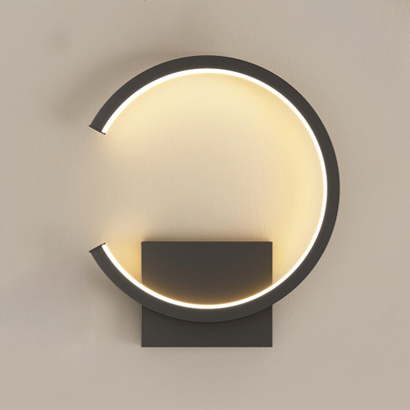 Lampada a monte a parete a forma rotonda a LED Lampada con applique da parete in metallo per camera da letto