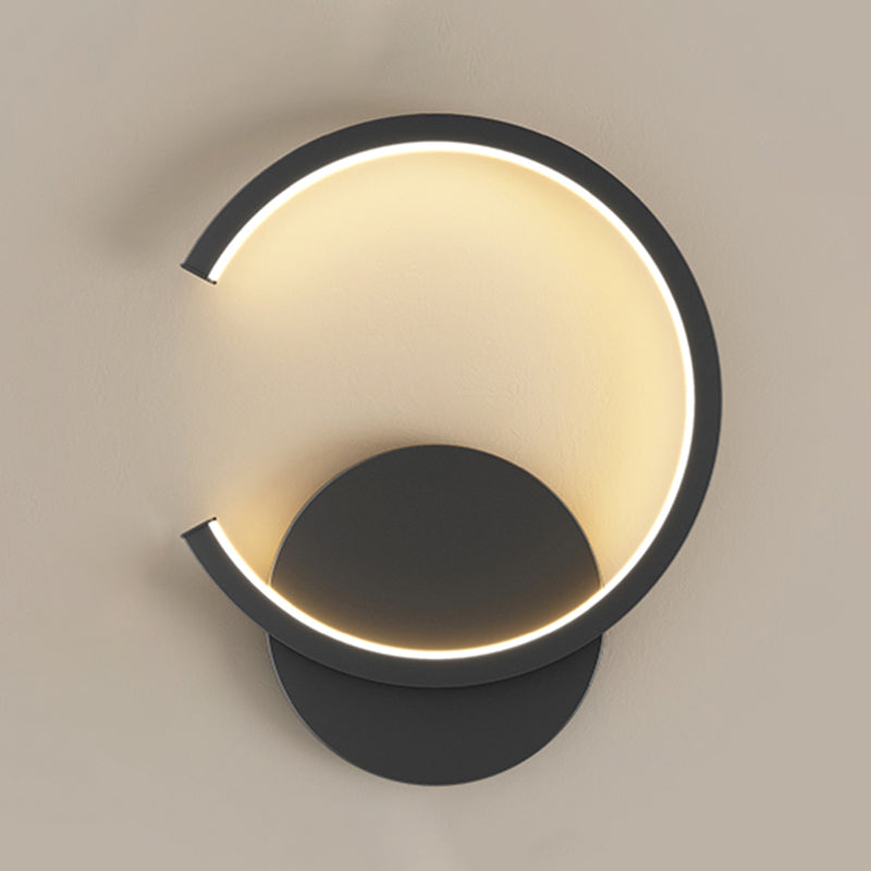 Lampada a monte a parete a forma rotonda a LED Lampada con applique da parete in metallo per camera da letto