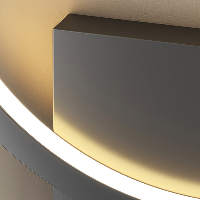 Lampada a monte a parete a forma rotonda a LED Lampada con applique da parete in metallo per camera da letto