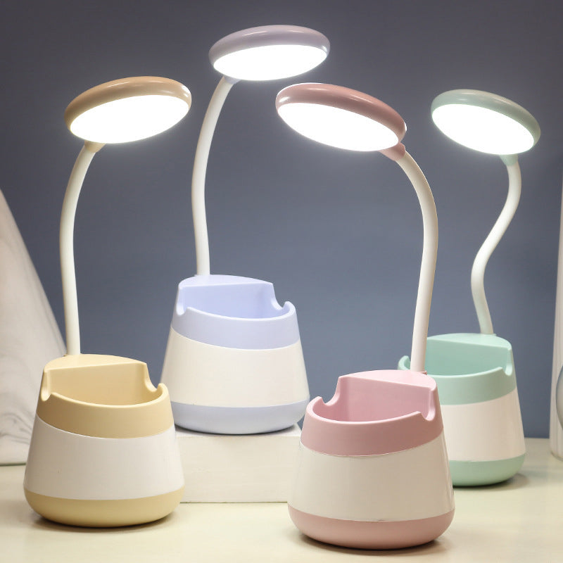 Macaroon Night Table Lampes 1-Light Tripted Lights with Plastic Shade For Bedroom